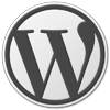 Grey logo of WordPress