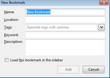 Firefox Create Javascript Bookmarklet