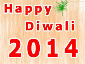 Happy Diwali 2014 Simple Brown Texture Image Wallpaper 