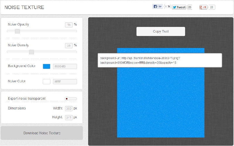 Source creator. Noise texture Generator. CSS Noise.