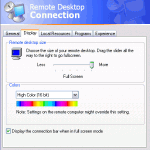 Solution to Windows XP Remote Desktop Full screen problem